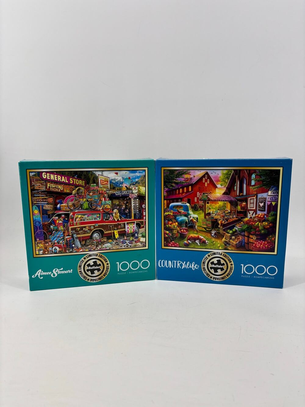 Buffalo Puzzle Lot of 2 Aimee Stewart Country Life 1000 Jigsaw Rompecabezas